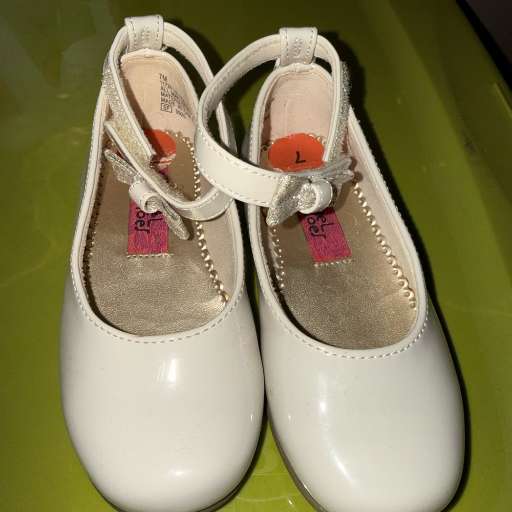 Rachel Shoes Ivory Dress Shoes with Metallic Accents